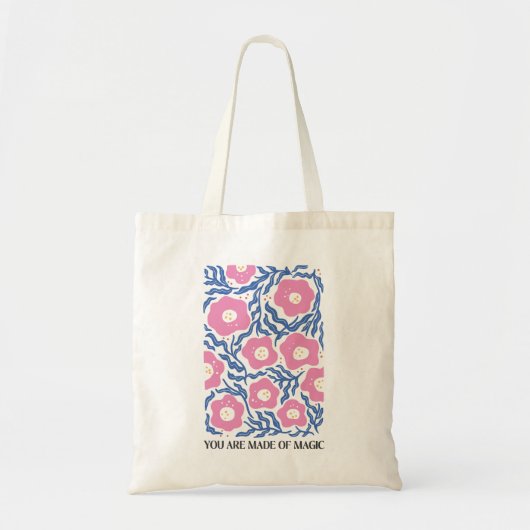 Retro Boho Floral Je bent gemaakt van magie Tote Bag (Voorkant)