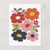 Retro Boho Floral Mid-Century Modern Briefkaart (Voorkant)