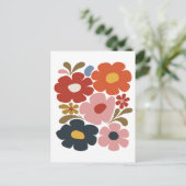 Retro Boho Floral Mid-Century Modern Briefkaart (Staand voorkant)