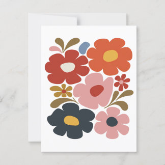 Retro Boho Floral Mid-Century Modern Briefkaart