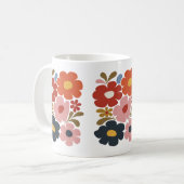 Retro Boho Floral Mid-Century Modern Koffiemok (Voorkant links)