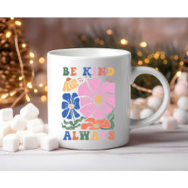 Retro Boho Floral Motivation Quote - Wees altijd v Koffiemok
