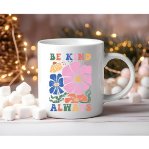 Retro Boho Floral Motivation Quote - Wees altijd v Koffiemok