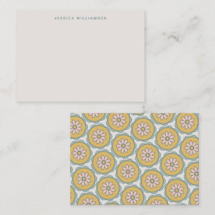 Retro Boho Floral Pastel Custom Gift Enclosure Notitiekaartje