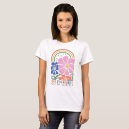 Retro Boho Floral Rainbow Quote T-shirt