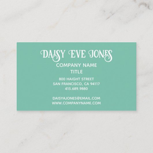 Retro Boho Floral Visitekaartje (Achterkant)