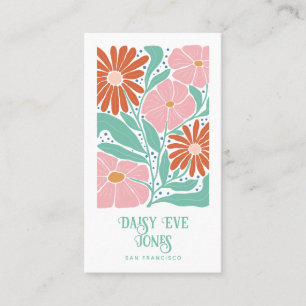 Retro Boho Floral Visitekaartje