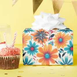 Retro Boho Flower Cadeaupapier