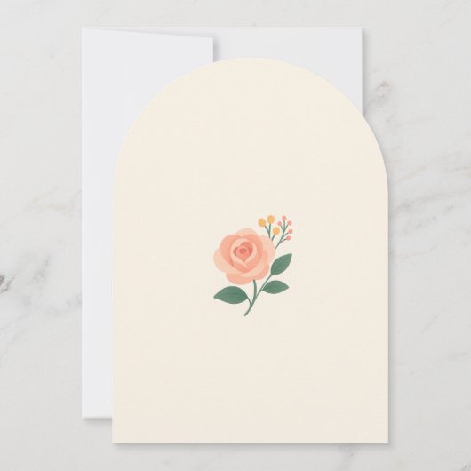 Retro Boho Flower Party Invite Kaart (Achterkant)