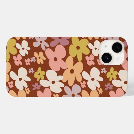 Retro Boho Flower Power Pattern Case-Mate iPhone Case (Achterkant (horizontaal))