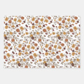 Retro Boho Flowers Pattern Inpakpapier Vel (Voorkant 2)