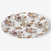 Retro Boho Flowers Pattern Papieren Bordje (Gekanteld)