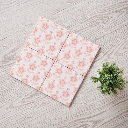 Retro Boho Flowers Tegeltje