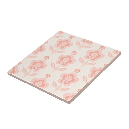 Retro Boho Flowers Tegeltje (Zijkant)