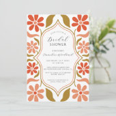 Retro Boho Flowers Vrijgezellenfeest Kaart (Staand voorkant)