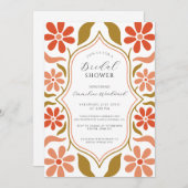 Retro Boho Flowers Vrijgezellenfeest Kaart (Voorkant / Achterkant)