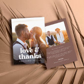 Retro Boho foto bruiloft bedankje Bedankkaart