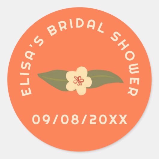 Retro Boho Fun Floral CUSTOM Vrijgezellenfeest Ronde Sticker (Voorkant)