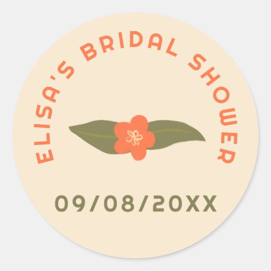 Retro Boho Fun Floral CUSTOM Vrijgezellenfeest Ronde Sticker (Voorkant)