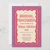 Retro Boho Fun Handgemaakte CUSTOM QR Vrijgezellen Kaart (Voorkant)