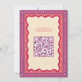 Retro Boho Fun Handgemaakte CUSTOM QR Vrijgezellen Kaart (Achterkant)