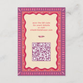 Retro Boho Fun Handgemaakte CUSTOM Vrijgezellenfee Informatiekaartje (Voorkant)