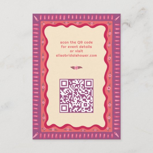 Retro Boho Fun Handgemaakte CUSTOM Vrijgezellenfee Informatiekaartje (Voorkant)