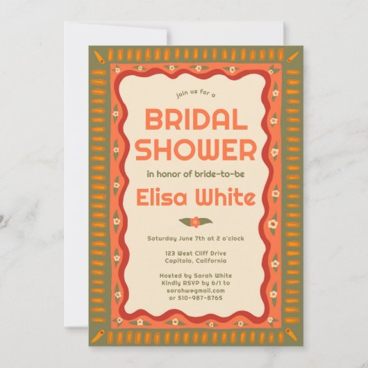 Retro Boho Fun Handgemaakte CUSTOM Vrijgezellenfee Kaart (Voorkant)