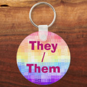 Retro Boho Funky Quirk Xenogender Gekruist Trots Sleutelhanger (Voorkant)