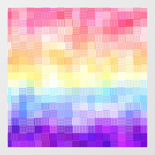 Retro Boho Funky Quirky Xenogender Plaid Pride Raamsticker (Vel)
