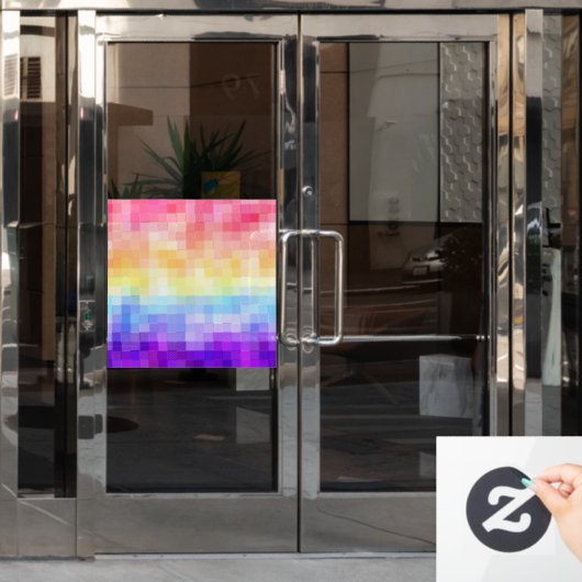 Retro Boho Funky Quirky Xenogender Plaid Pride Raamsticker (Kantoordeur)