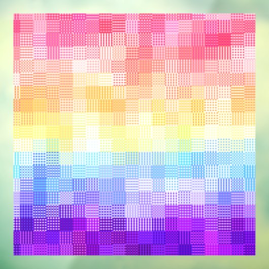 Retro Boho Funky Quirky Xenogender Plaid Pride Raamsticker (Vel 3)