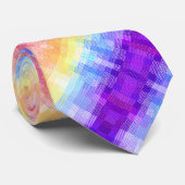 Retro Boho Funky Quirky Xenogender Plaid Pride Stropdas (Opgerold)