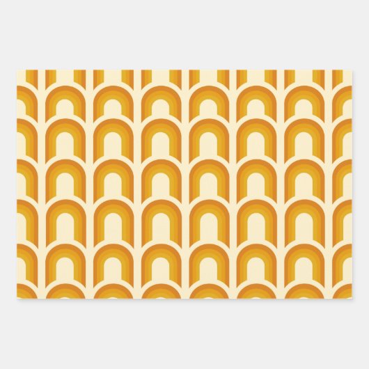 Retro Boho Geometric Pattern 60s 70s 70s Inpakpapier Vel (Voorkant)