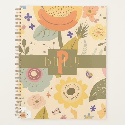 Retro Boho gepersonaliseerd Planner (Voorkant)