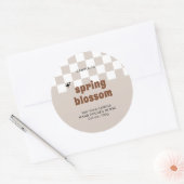 Retro Boho Geruite Soja Kaars Jar Label (Envelop)