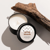 Retro Boho Geruite Soja Kaars Jar Label