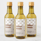 Retro Boho Geruite Soja Wax Melt Label Wijn Etiket (Flessen)