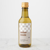 Retro Boho Geruite Soja Wax Melt Label Wijn Etiket (Voorkant)