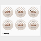 Retro Boho Geruite Soy Kaars Pot Label (Vel)