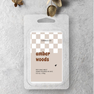 Retro Boho Geruite Soy Wax Smelt Label Wijn Etiket