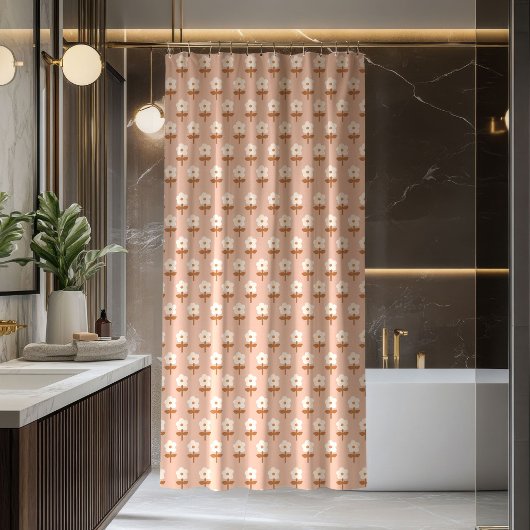 Retro Boho Gordijn Bruin Groen Bloemige Sfeer