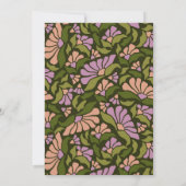 Retro Boho Green Botanical Groovy Baby shower Kaart (Achterkant)