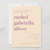 Retro Boho Green Botanical Groovy Bat Mitzvah Kaart (Voorkant)