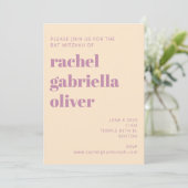 Retro Boho Green Botanical Groovy Bat Mitzvah Kaart (Staand voorkant)