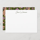 Retro Boho Green Botanical Groovy Personalized Bedankkaart (Voorkant / Achterkant)