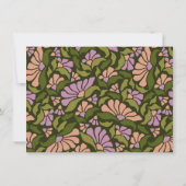 Retro Boho Green Botanical Groovy Personalized Bedankkaart (Achterkant)