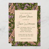 Retro Boho Green Botanical Groovy Vrijgezellenfees Kaart (Voorkant / Achterkant)