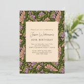 Retro Boho Groen Botanisch Groovy 50ste Verjaardag Kaart (Staand voorkant)