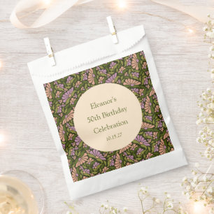 Retro Boho Groen Schattige Bloemen Aangepast 50ste Bedankzakje